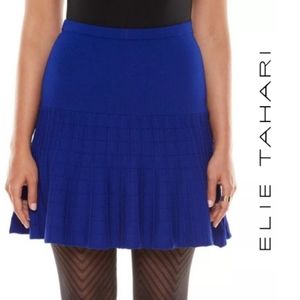 Elie Tahari Blue Pleated Skirt